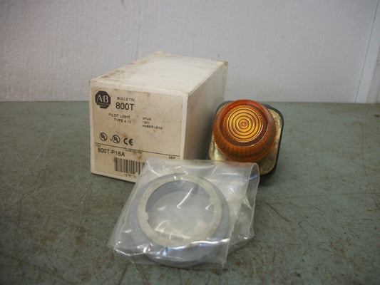 ALLEN-BRADLEY AMBER PILOT INDICATOR LIGHT 800T-P16A 120VOLT NIB