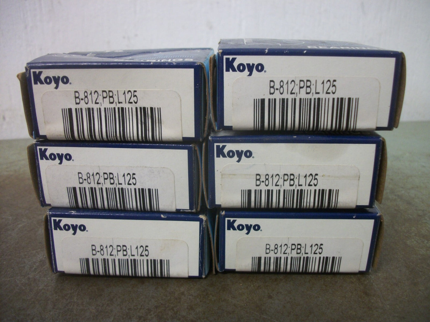 KOYO LOT OF 6 NEEDLE ROLLER BEARINGS B-812 PB L125 NIB