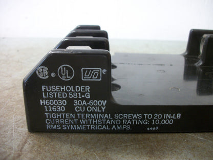 USD 581-G FUSEHOLDER H60030 30AMP 600VOLT 3POLE