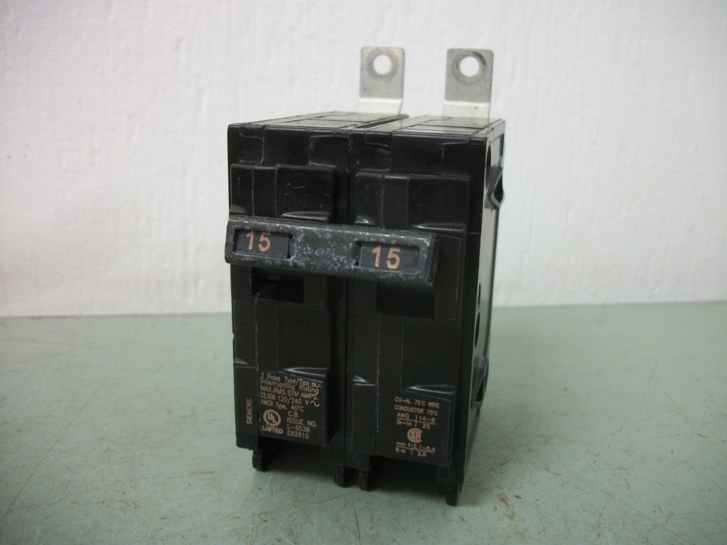 SIEMENS BLH CIRCUIT BREAKER B215H 15AMP 240VOLT 2POLE NOB