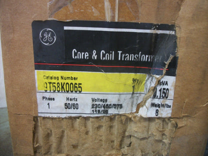 GE 0.150KVA 1PH TRANSFORMER 9T58K0065 HV 230X575 LV 95/115 NIB