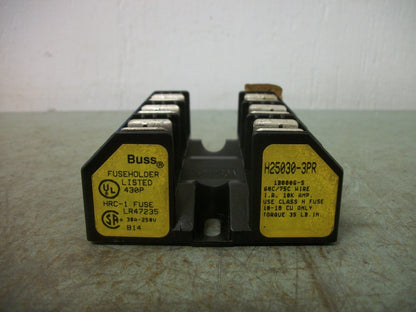 BUSSMANN CLASS H FUSEHOLDER H25030-3PR 30AMP 250VOLT 3POLE