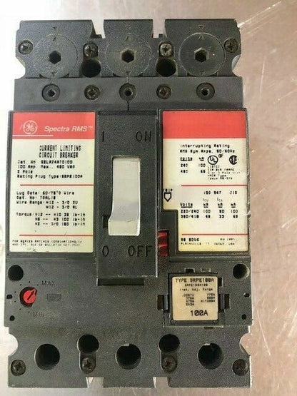 GE CIRCUIT BREAKER CAT# SELA24AT0100 100 AMP 240 VOLT 2 POLE