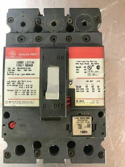 GE CIRCUIT BREAKER CAT# SELA24AT0100 100 AMP 240 VOLT 2 POLE