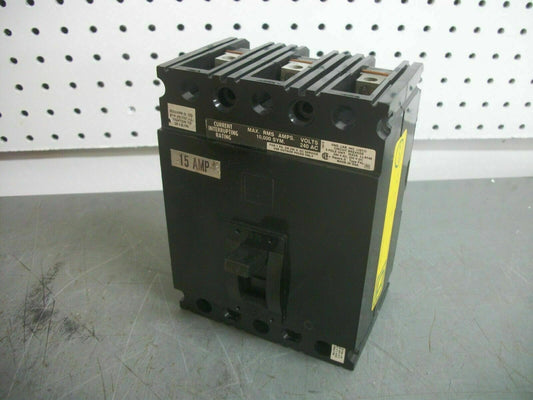 SQUARE D FAL CIRCUIT BREAKER FAL32015 15AMP 240VOLT 3POLE BLACK NOB
