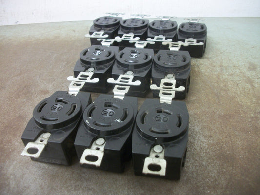 PASS & SEYMOUR LOT OF 10 TURNLOK RECEPTACLES 20AMP 250VOLT 4W