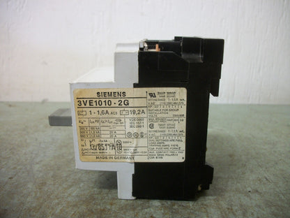 SIEMENS MOTOR CIRCUIT BREAKER 3VE1010-2G 1-1.6AMP