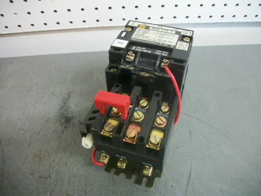 SQUARE D SIZE 0 MOTOR STARTER 8536SBO2B2S 120VCOIL 3PH 600VOLT 5HP