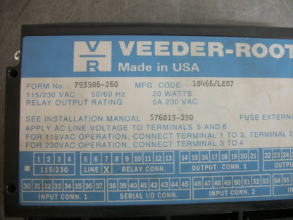 VEEDER-ROOT PDC-1 PRODUCTION DATA CONTROL PANEL 793506-260