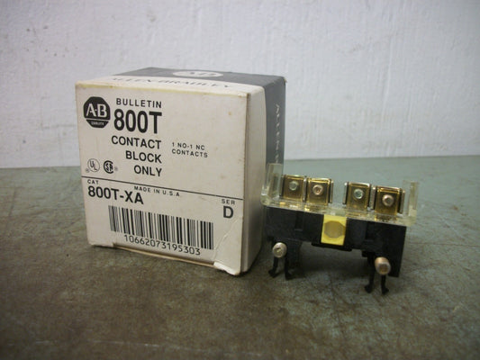 ALLEN-BRADLEY 1N.O. 1N.C. CONTACT BLOCK ONLY 800T-XA NIB