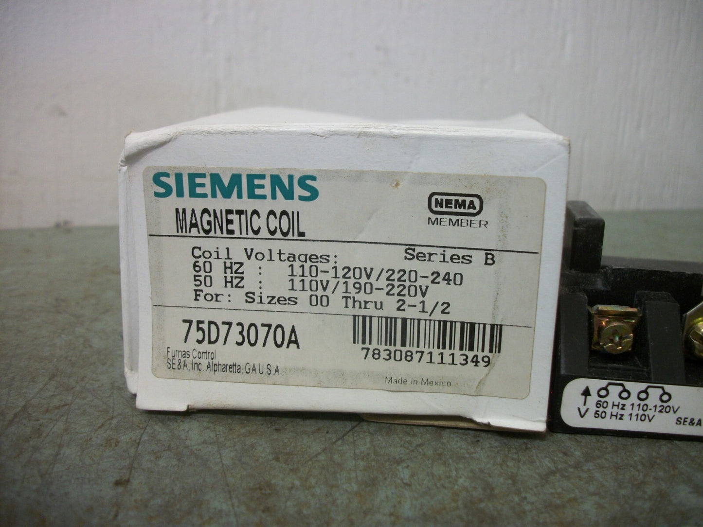 SIEMENS MAGNETIC COIL FOR SIZES 00 THRU 2-1/2 75D73070A 120VCOIL NIB