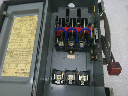 SQUARE D DISCONNECT TYPE 3R,12 H362AWK 60AMP 600VOLT 3POLE FUSIBLE