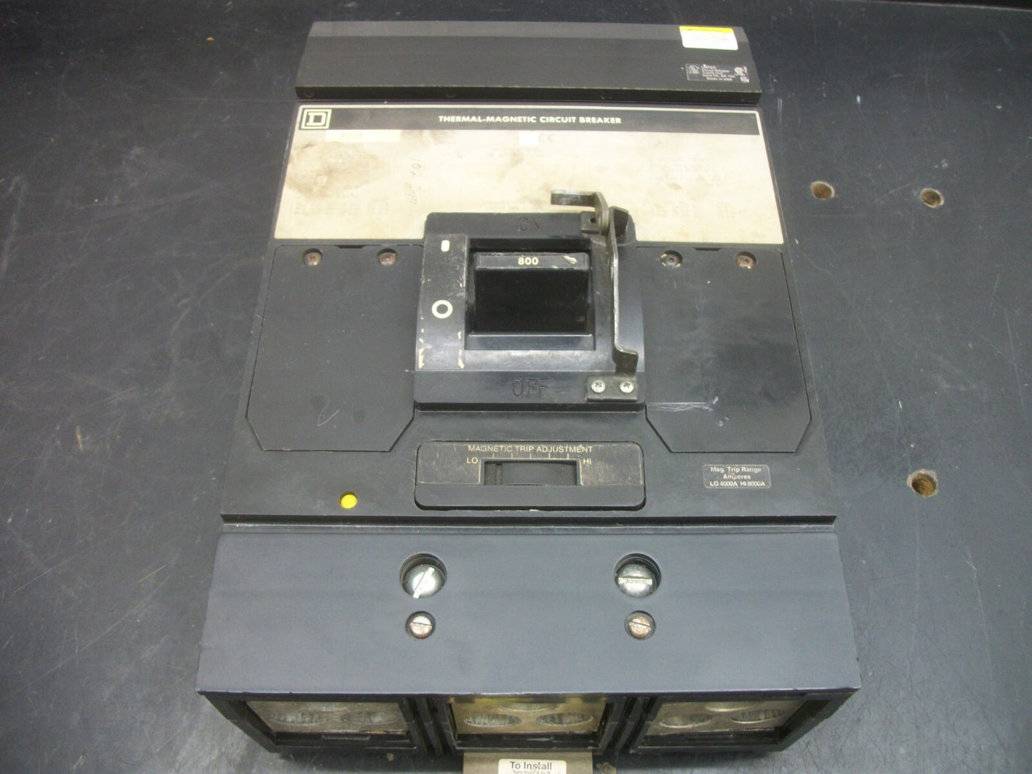 SQUARE D I-LINE MH CIRCUIT BREAKER MH36800 800AMP 600VOLT 3POLE GRAY