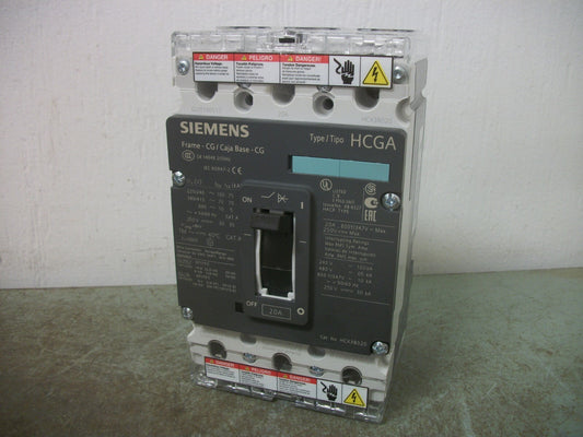 SIEMENS HCGA CIRCUIT BREAKER HCX3B020 20AMP 480VOLT 3POLE