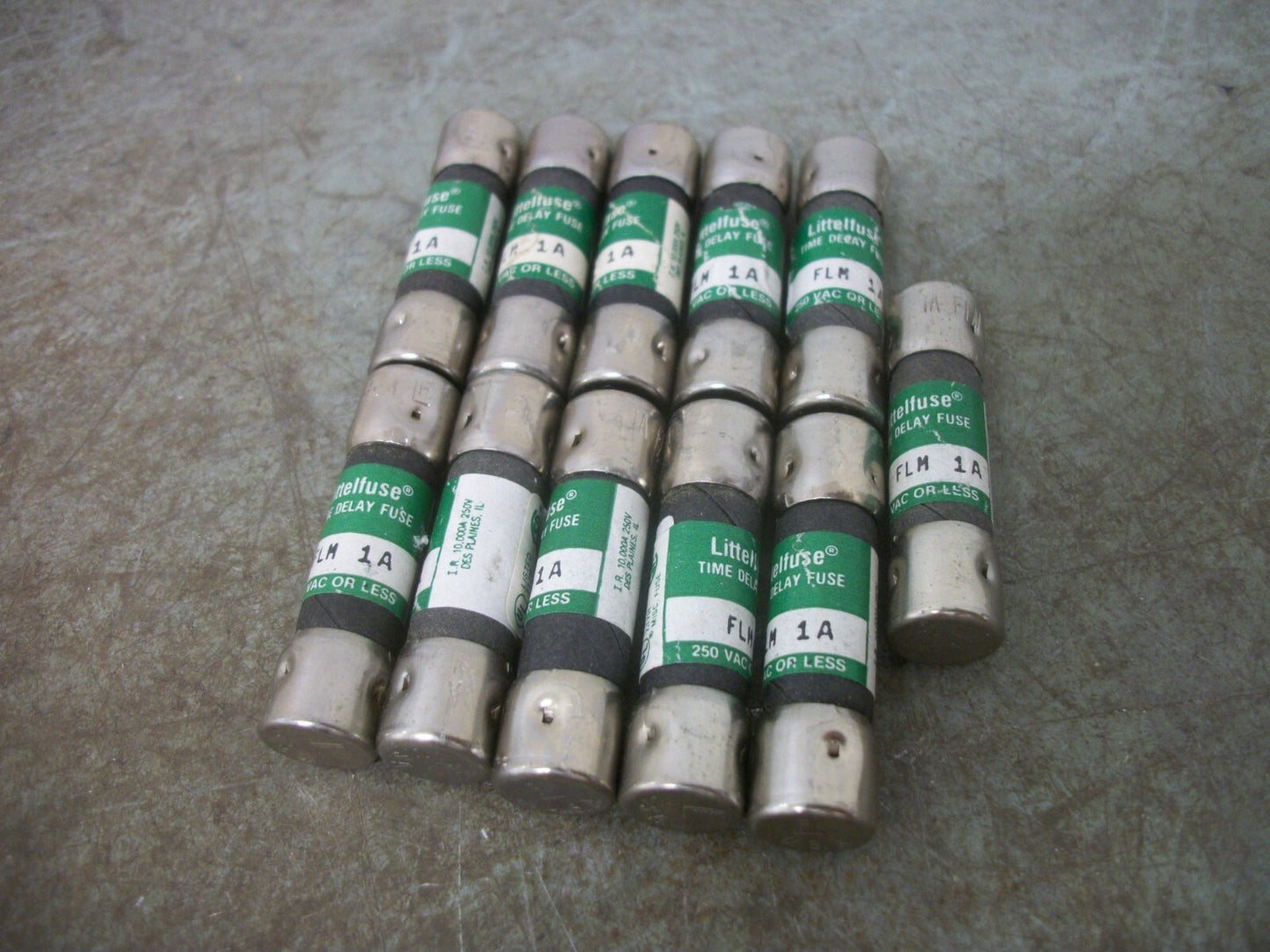 LITTELFUSE LOT OF 11 TIME DELAY FUSES FLM1 1AMP 250VOLT