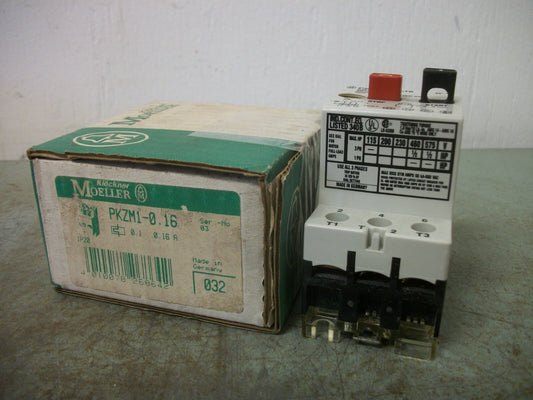 KLOCKNER-MOELLER MANUAL MOTOR STARTER PKZM1-0.16 0.1-0.16AMP NIB