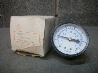 GENERIC 1/4" NPT PNEUMATIC PRESSURE GAUGE 98601474 0-15PSI NIB