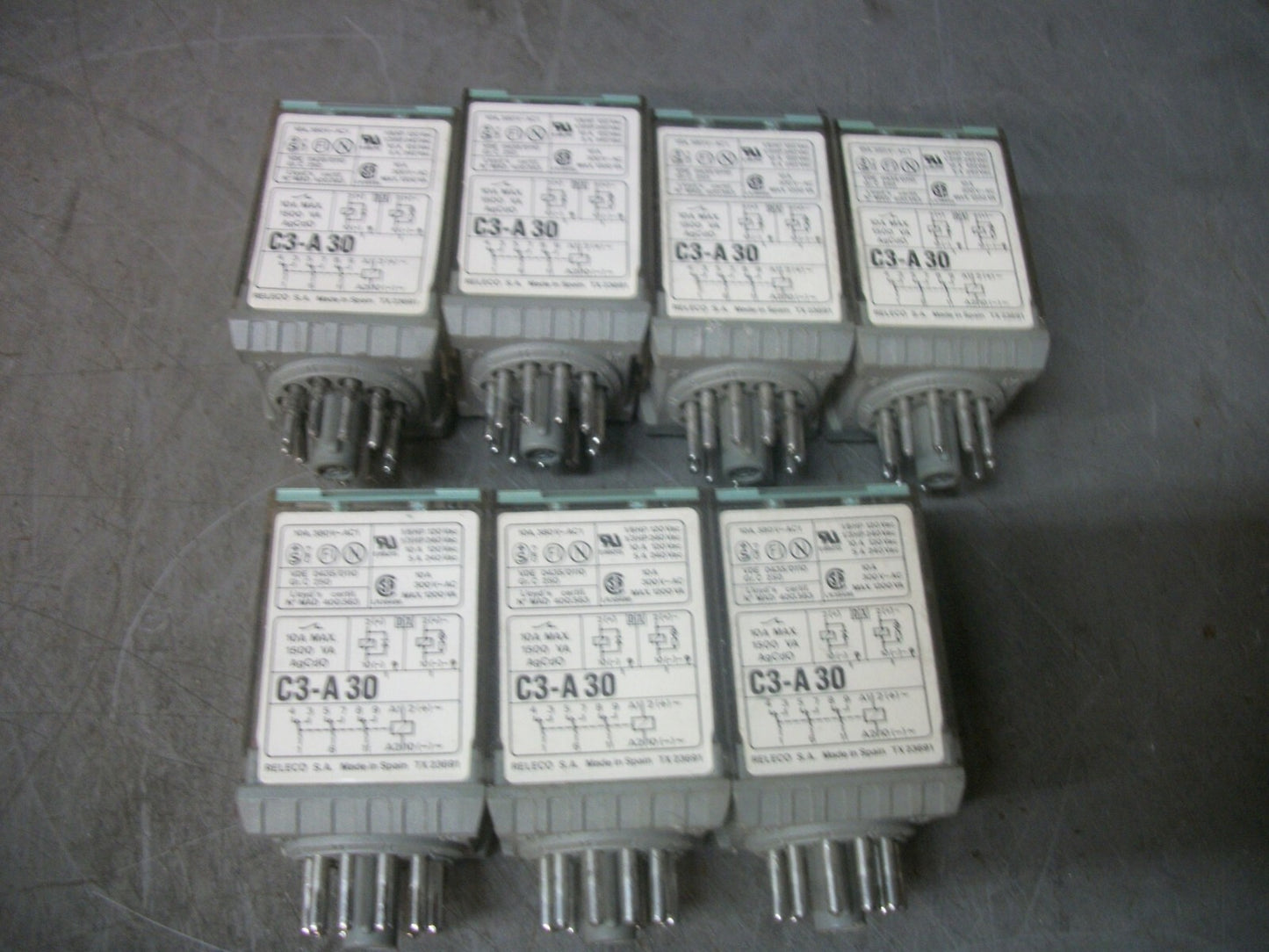 RELECO LOT OF 7 RELAYS C3-A 30 10AMP 24VOLT