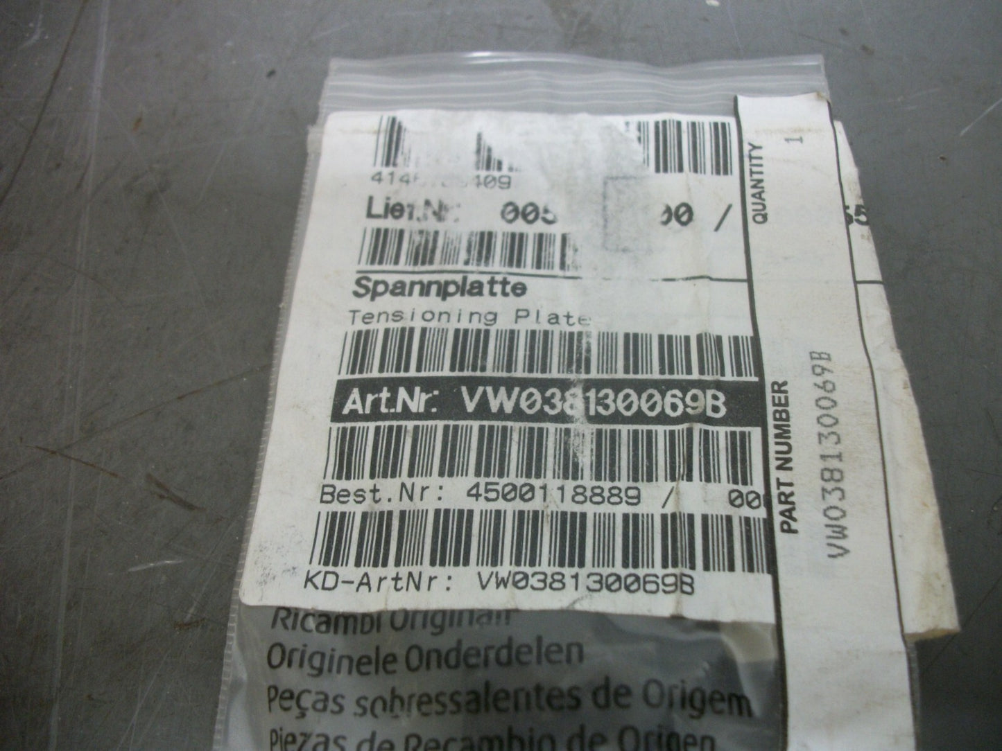 LINDE TENSIONING PLATE VW038130069B NEW