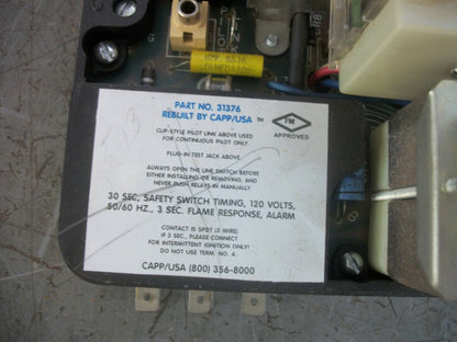 HONEYWELL CAPP USA FLAME RELAY BURNER CONTROL 31376