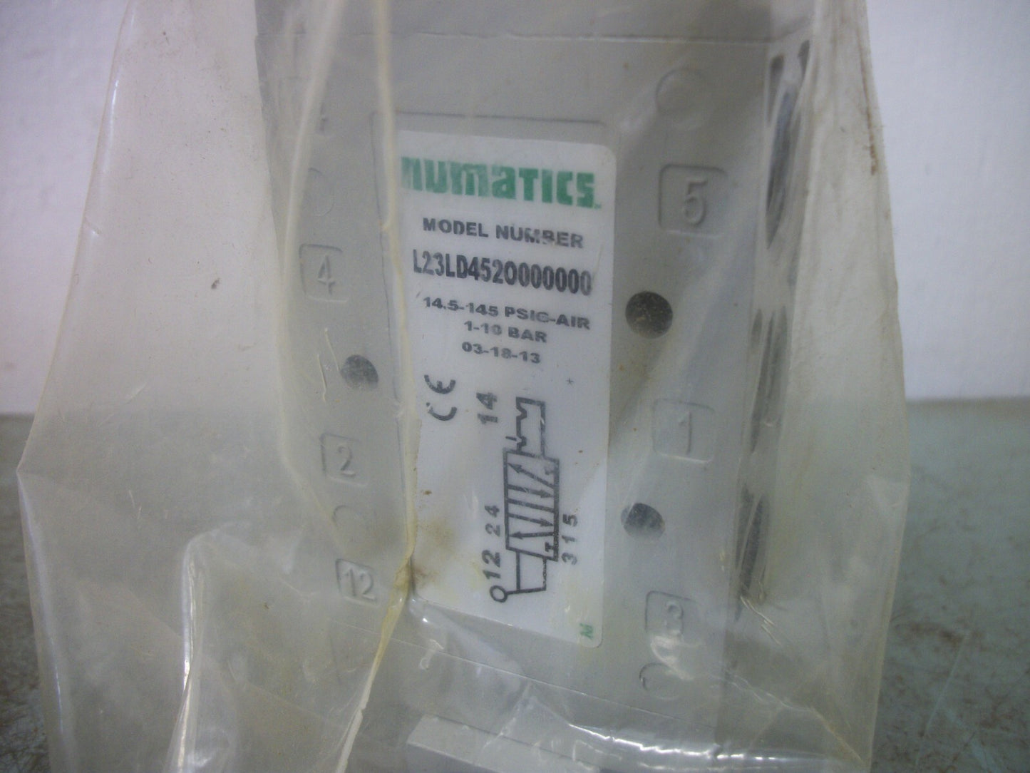 NUMATICS MANUAL LEVER AIR CONTROL VALVE L23LD452O000000 14.5-145PSI NEW