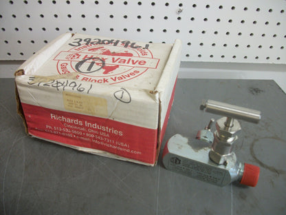 RICHARDS INDUSTRIES CARBON STEEL HEX VALVE HB501S3131413 4300PSI @ 650 DEG F NIB
