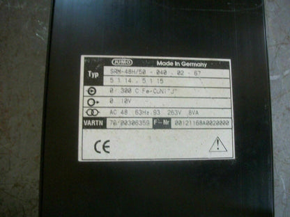 JUMO DICON SM TEMPERATURE CONTROLLER SRM-48H/50 - 040.02-67