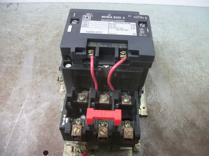 SQUARE D SIZE 2 MOTOR STARTER 8536SDO1 600VCOIL 3PH 600V 25HP NOB