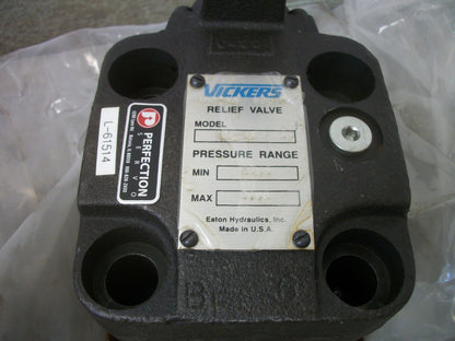 VICKERS PRESSURE RELIEF VALVE C6 06 F 50 1500-3000PSI NOB