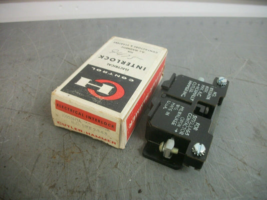 CUTLER-HAMMER SIZE 2,3,4,5 1N.O. AUXILIARY CONTACT 10933H7A NIB