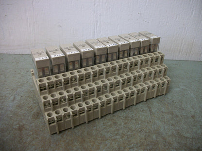 OMRON LOT OF 10 RELAYS W/SOCKET BASES G2R-2-S (S) 24VCOIL 5AMP
