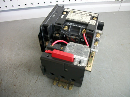 SQUARE D SIZE 0 MOTOR STARTER 8536SBO2H20S 24VCOIL 3PH 600V 5HP W/ML L.N.C.