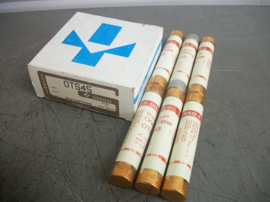 GOULD SHAWMUT BOX OF 6 ONE-TIME FUSES OTS45 45AMP 600VOLT NIB