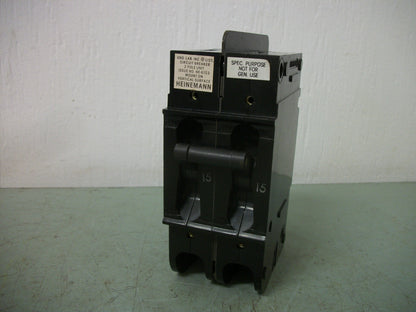 HEINEMANN CD2-B3-DU CIRCUIT BREAKER CD2-B3-DU0015-02C 15AMP 125VOLT 2POLE