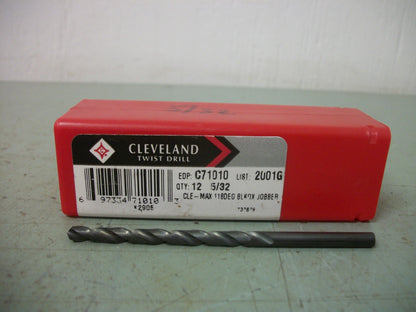CLEVELAND LOT OF 6 5/32" 3-1/8" OAL HIGH SPEED STEEL JOBBER DRILL C71010 NEW