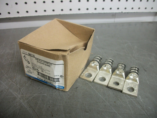 THOMAS & BETTS BOX OF 4 1-HOLE 3/8" BOLT HOLE 2/0 COPPER LUGS 54110 NIB
