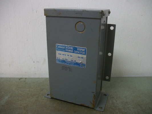 SPRAGUE ECCOL UNIPAK POWER CAPACITOR 2X43CEU 2.5KVAR 480VOLT 3PH NOB