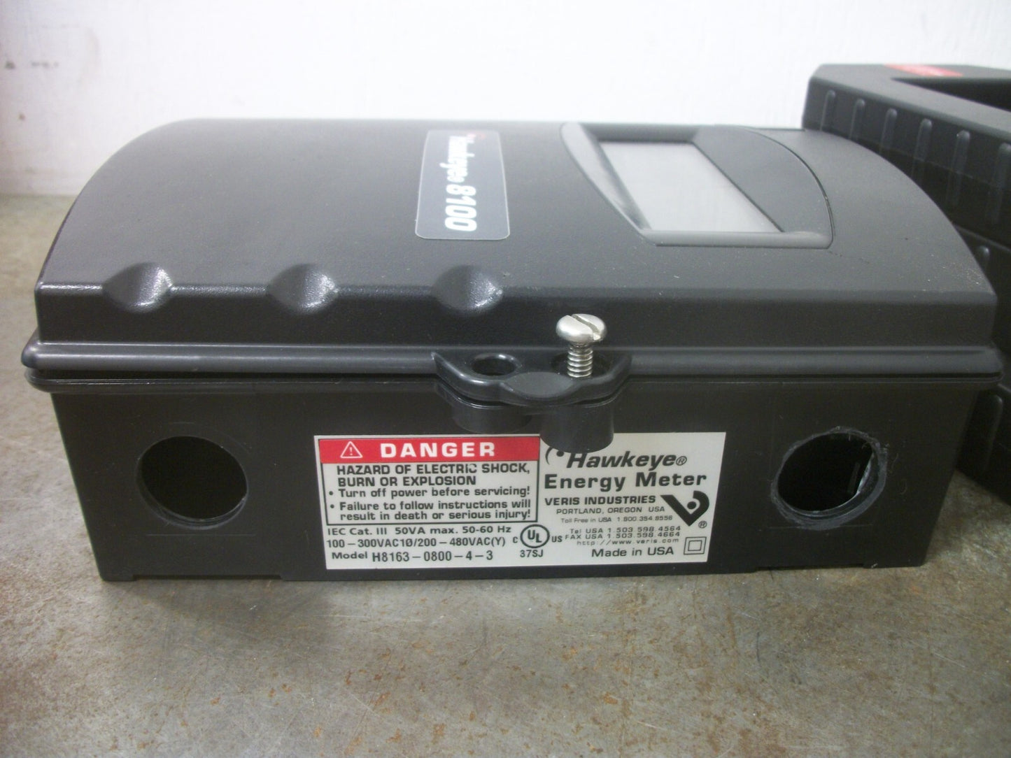 VERIS HAWKEYE 8100 ENERGY METER H8163-0800-4-3 800AMP 50VA 480VAC W/TRANSFORMERS