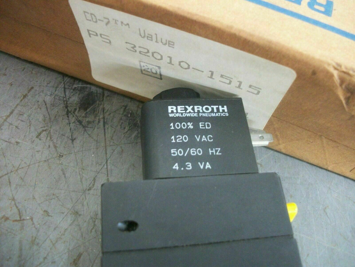 REXROTH PS-032010-01515 CD-7 PNEUMATIC SOLENOID VALVE PS32010-1515 120VCOIL NIB