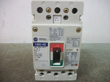 ALLEN-BRADLEY 140U-H2 CIRCUIT BREAKER 140U-H2C3-C30 A 30AMP 600VOLT 3POLE NOB