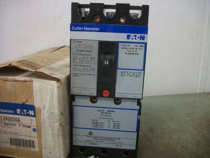 CUTLER-HAMMER FL CIRCUIT BREAKER FL360030A 30AMP 600VOLT 3POLE NIB