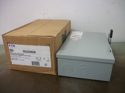 CUTLER-HAMMER DISCONNECT TYPE 1 DG222NGB 60AMP 240VOLT 2POLE FUSIBLE NIB