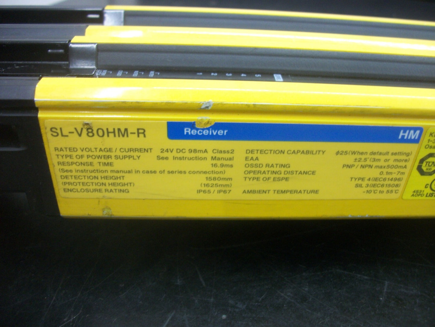 KEYENCE SL-V80HM LIGHT CURTAIN TRANSMITTER SL-V80HM-T & RECEIVER SL-V80HM-R