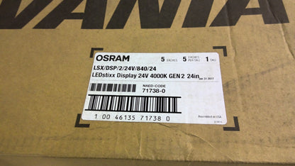 SYLVANIA BOX OF 5 LED STIXX DISPLAY LIGHTS LSX/DSP/2/24V/840/24 4000K GEN2 NIB