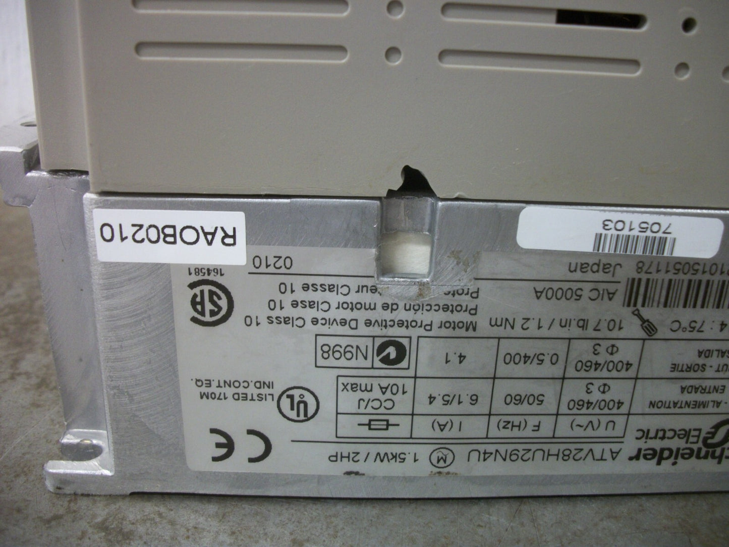 TELEMECANIQUE ALTIVAR 28 2HP ADJ SPEED DRIVE ATV28HU29N4U 460VOLT 3PH