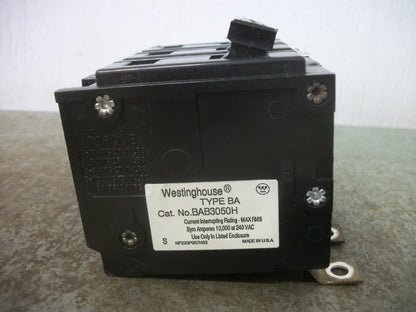 WESTINGHOUSE BA CIRCUIT BREAKER BAB3050H 50AMP 240VOLT 3POLE