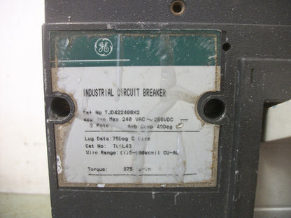 GE TJD CIRCUIT BREAKER TJD422400X2 400AMP 240VOLT 2POLE GREEN