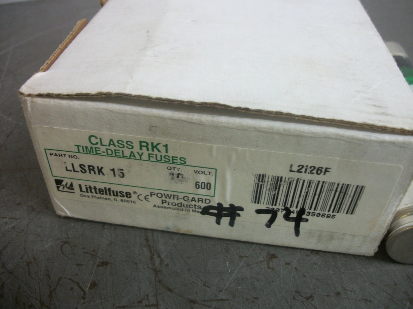 LITTELFUSE BOX OF 2 POWR-GARD FUSES LLSRK15 15AMP 600VOLT NIB