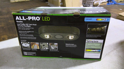 EATON ALL-PRO REVOLVE LOW PROFILE TWIN HEAD LED SECURITY FLOODLIGHT REV250F NIB