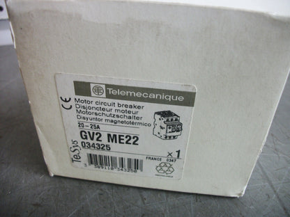 TELEMECANIQUE MOTOR CIRCUIT BREAKER GV2ME22 20-25AMP NIB